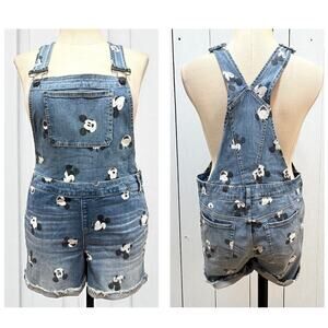 Torrid Size 16 Disney Mickey Mouse Blue Denim Medium Wash Shortalls Overalls